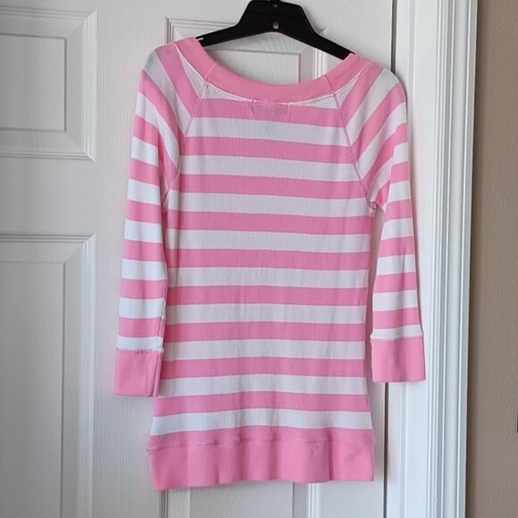 LAUREN RALPH LAUREN Womens Top Pink and White Size Medium - Picture 6 of 8